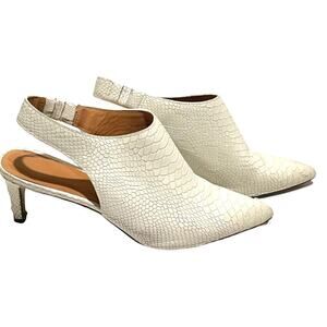 JOIE Rines Embossed Leather White Size 8